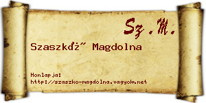 Szaszkó Magdolna névjegykártya