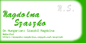 magdolna szaszko business card